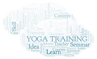 Fototapeta na wymiar Yoga Training word cloud.