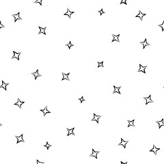 Seamless star pattern. Star background. Hand drawn pattern. Space pattern. Space. Stars. Hand-drawn stars.