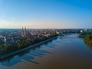 Aerial skyline of Szeged, Hungary