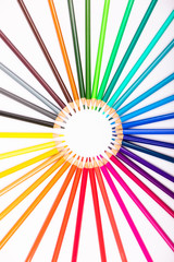 Obraz premium Colored pencils on white background