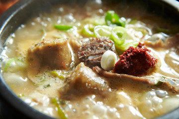Korean blood sausage hot soup