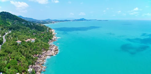 Foto op Plexiglas Aerial view of Ko Samui shore and Gulf of Thailand © lukszczepanski
