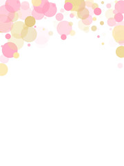 Rose gold confetti circle decoration for Christmas card background. 