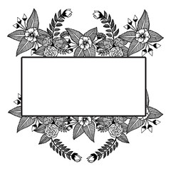 Vector illustration style of greeting card with art modern of flower frame