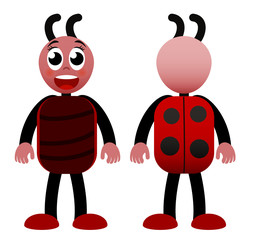 Vector cartoon character in a flat style. ladybug