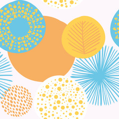 Seamless abstract pattern summer pastel colors. funny  drawing with hand drawn fish. Lettering poster or t-shirt textile graphic design 