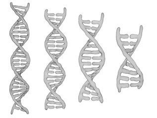 vector. part of the human dna. 3d triangular abstract style.