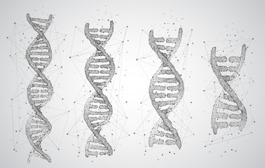 vector. part of the human dna. 3d triangular abstract style.