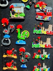 Magnets from Portugal on a board
