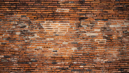 old brick wall surface detail of temple Thai in Thailand