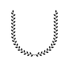 Laurel Wreath floral ancient emblem. Heraldic vector design element. Retro style label, heraldry logo.