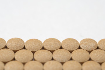 pills on white background
