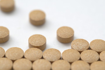pills on white background