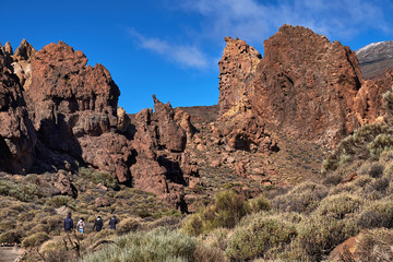 Teide National Park Roques de Garcia in Tenerife at Canary Islands