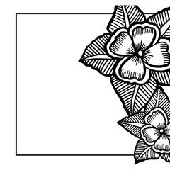 Vector illustration pattern flower frame for decoration of invitation card