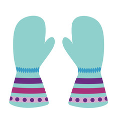 children's winter ski snowboard mittens vector illustration