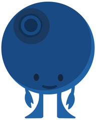 Print cartoon doodles summer color set citrus fruit flat blueberries monster happy