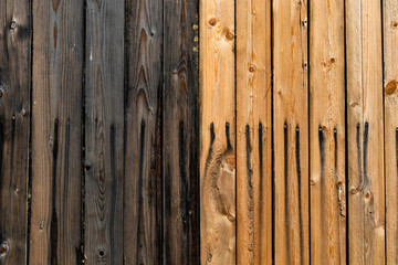 light and dark wood texture with nails and rust