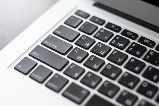 Large photo of black keyboard in laptop