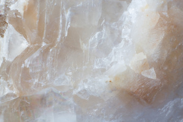 Texture of natural untreated white calcite macro