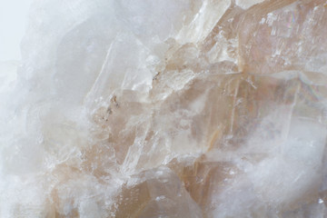 Texture of natural untreated white calcite macro