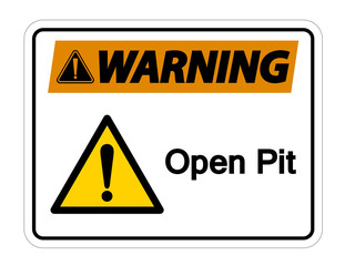 Warning Open Pit Symbol Sign Isolate On White Background,Vector Illustration