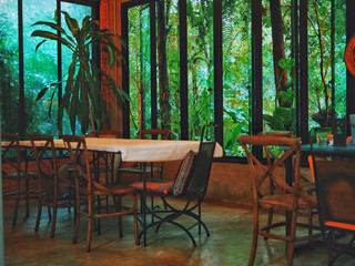 The dinning room in the park.