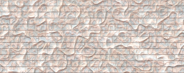 Abstract wavy wallpaper with brick texture background