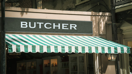 Street Sign to Butcher