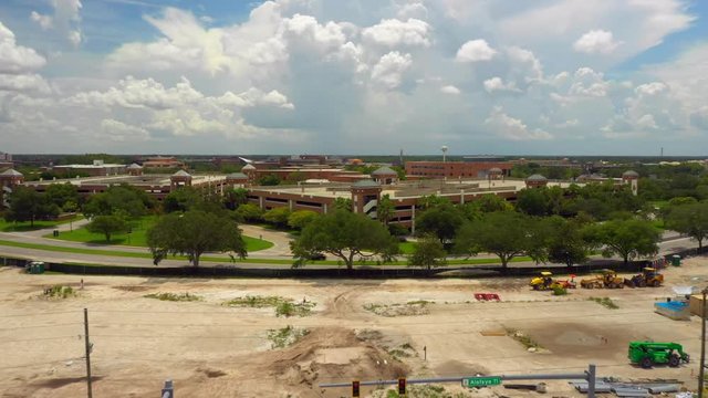 Aerial video University of Central Florida campus Orlando