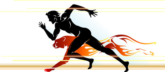 Superhuman Speed with Cheetah Abstract Animal © Draco77