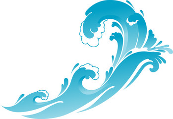 Surfers High Wave, Isolated Vector Art