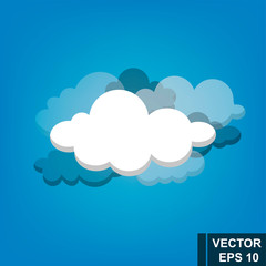 Cloud. Weather icon. Cartoon style. For your design.
