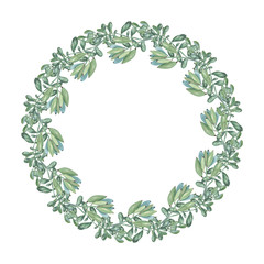 Beautiful watercolor wreath with succulents. Watercolor graphic for fabric, postcard, greeting card, book, poster, tee-shirt, banners, emblems, logo. Illustration, isolated objects.