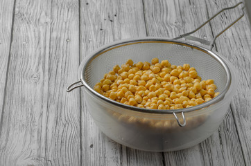 chickpeas raw colander after soaking