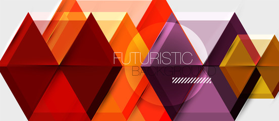 Geometric triangle and hexagon abstract background, vector illustration