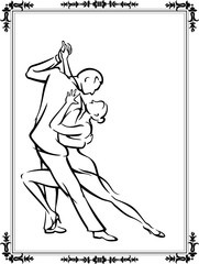 Tango Dance Line Art