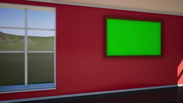 Photo Frame with Green Screen in the Dark.