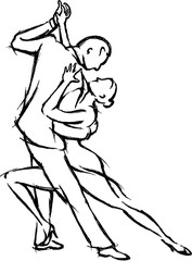 Tango Dance Sketch Doodle