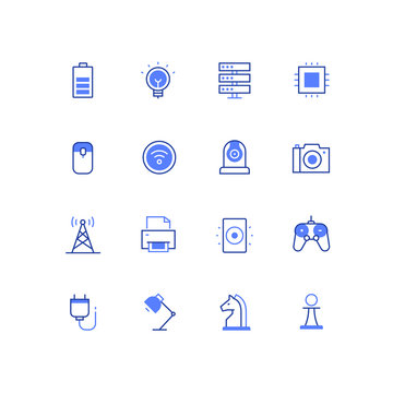 Business and technology - line design style icons set