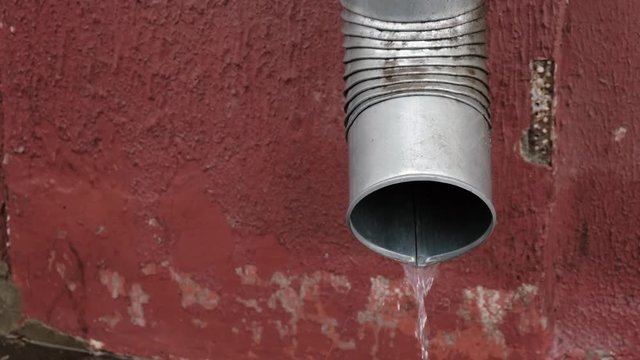 Drainpipe in the rain