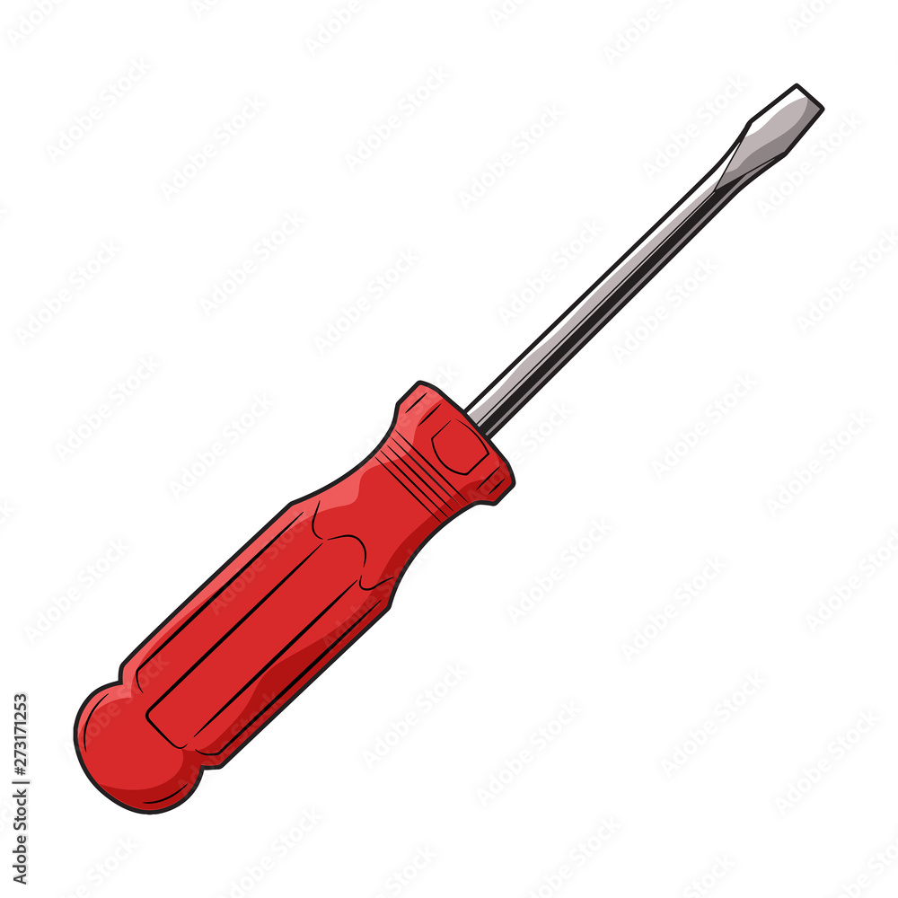 Wall mural screwdriver tool isolated