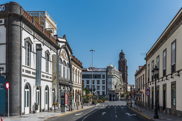 Fototapeta na wymiar TEROR, GRAN CANARIA, SPAIN - MARCH 11, 2019: View of the historic street.