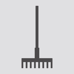  Rake icon in flat style.Vector illustration.