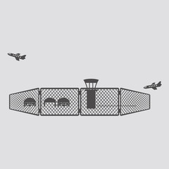  Airport icon in flat style.Vector illustration.