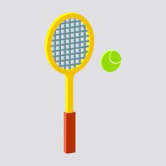  Tennis icon.Isometric and 3D view.