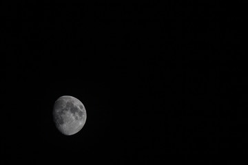  The Moon in the Night  time with Black sky background