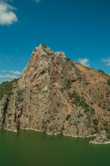 Valley with the Tagus River and rocky hills at the Monfrague National Park