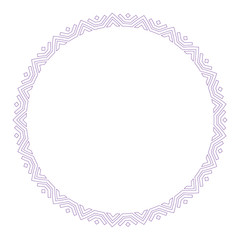 Decorative round frame border with antique baroque style for plate design. Vector illustration.