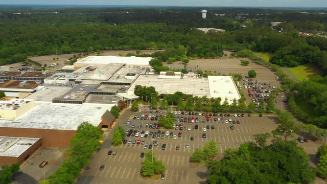 Drone footage of a mall
